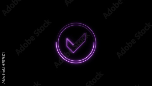 success checklist icon medium purple color 4k illustration on black background.