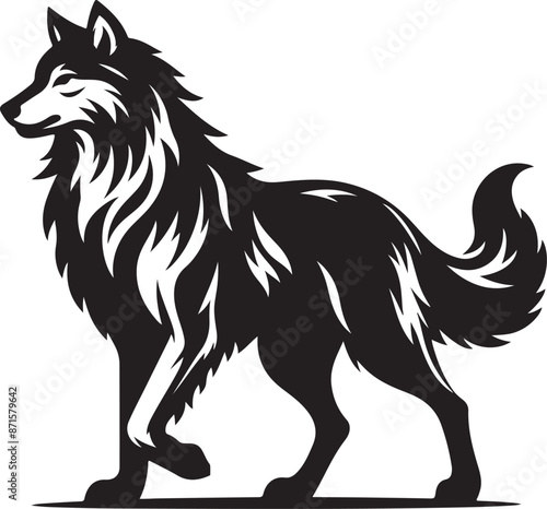 wolf silhouette vector art illustration