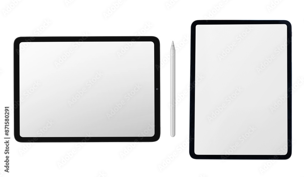 Flatlay tablet digital devices set Flatlay tablet digital devices set