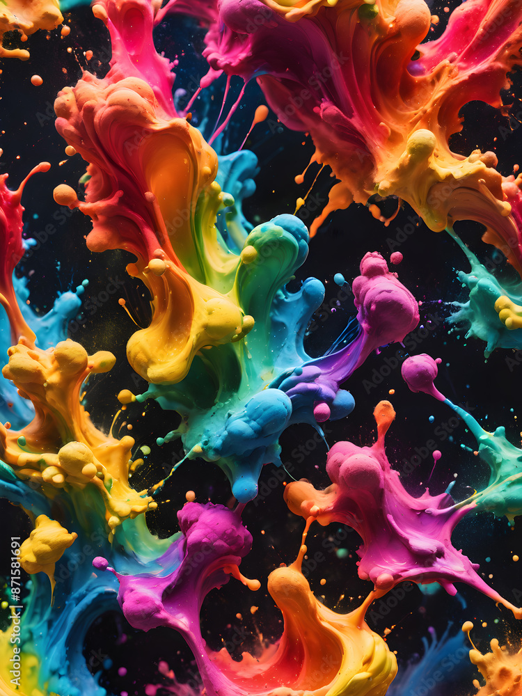 Obraz premium rainbow colored paint powder splash isolated