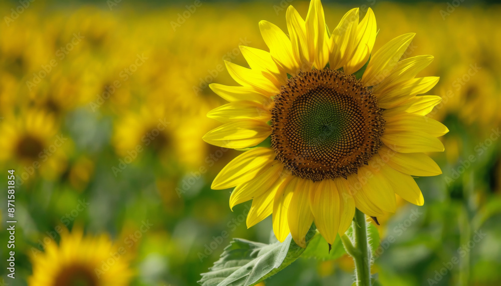 Sun-Kissed Sunflower in a Field of Gold Sun-Kissed Sunflower in a Field of Gold