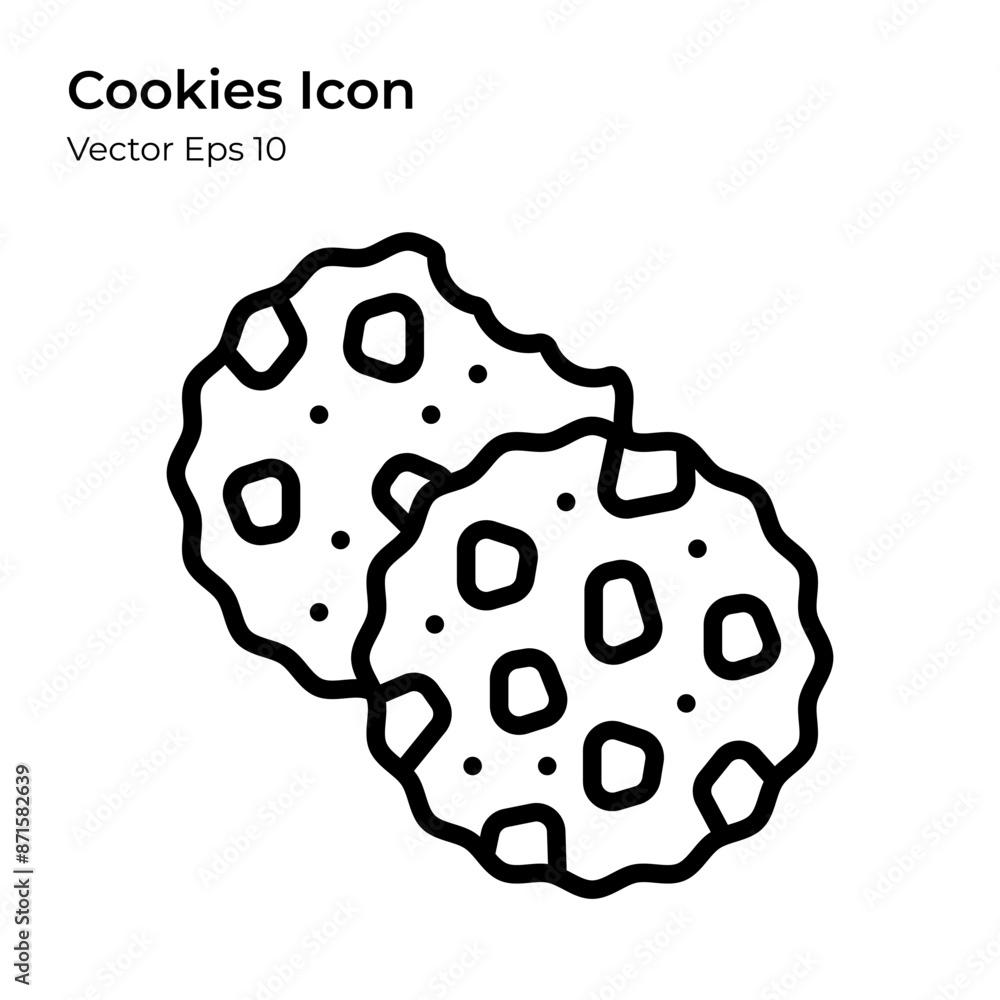 Cookies Icon in Line Style. Cookies Line Illustration. Cookies Icon in Line Style. Cookies Line Illustration.