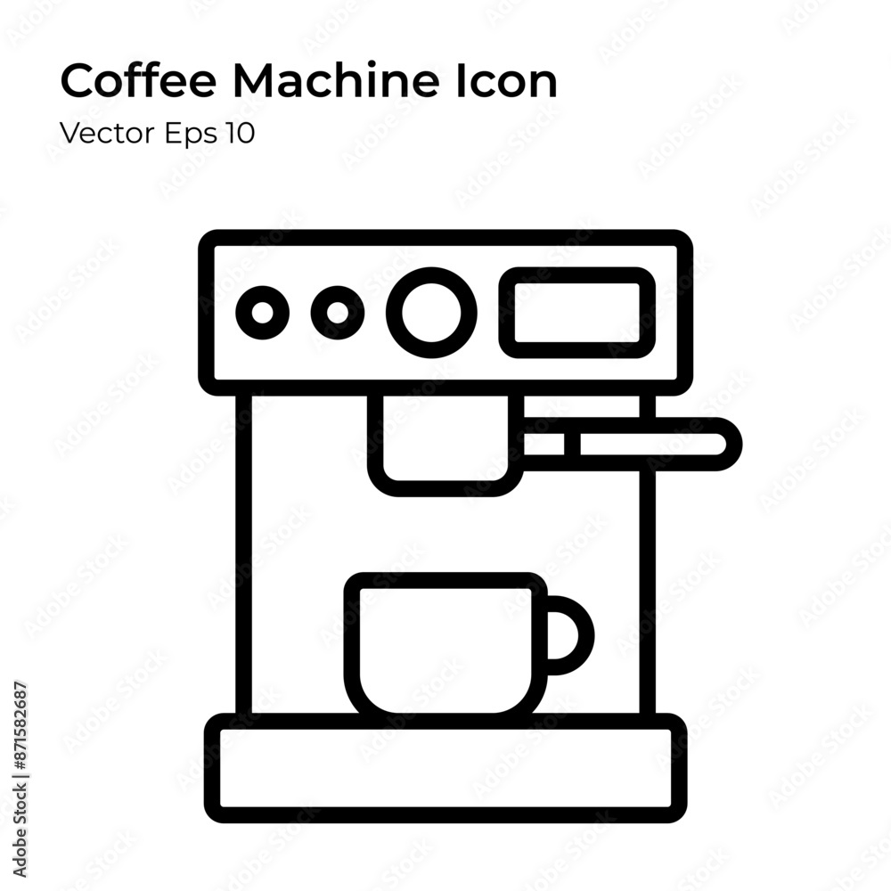 Coffee Machine Icon in Line Style. Coffee Machine Line Illustration. Coffee Machine Icon in Line Style. Coffee Machine Line Illustration.