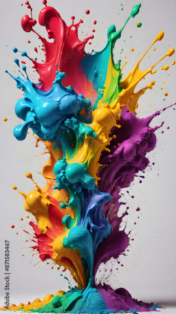 Obraz premium rainbow colored paint powder splash isolated