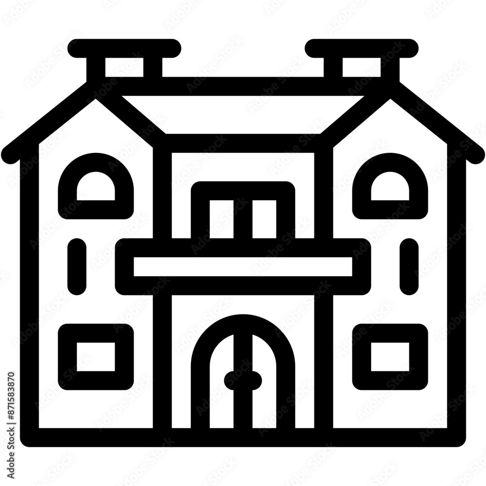 Vector Icon Victorian House, Property, Home, Building, Construction Vector Icon Victorian House, Property, Home, Building, Construction