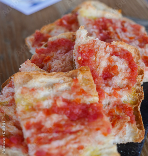 Ration of bread with tomato typical of Catalonia
 photo