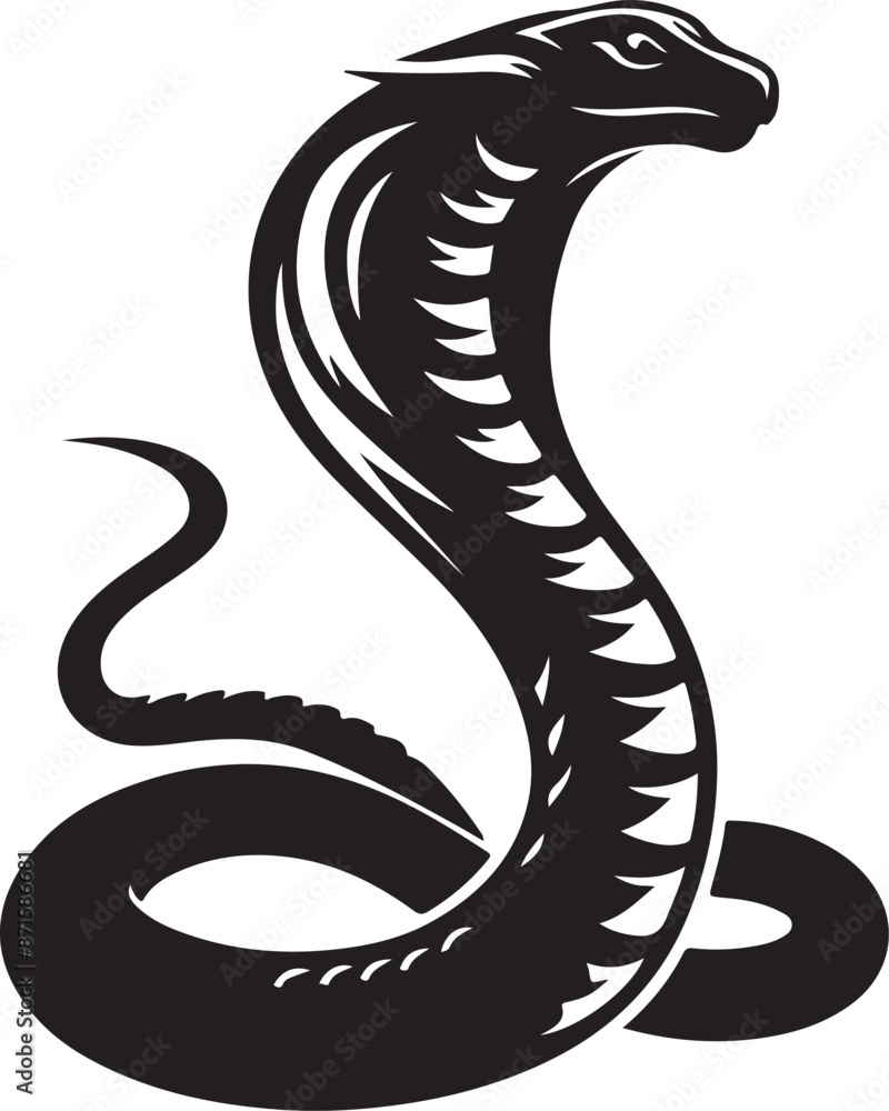 Fototapeta premium cobra snake silhouette vector art illustration