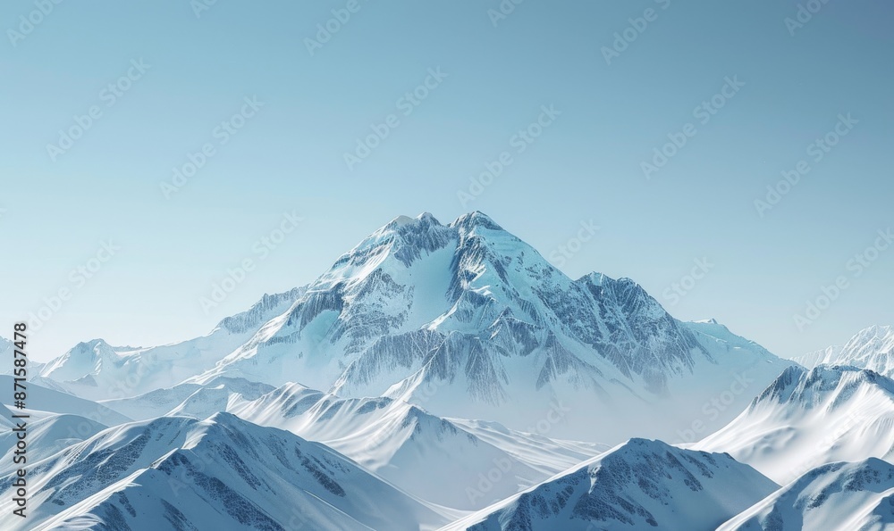 minimalist 3d rendering of snow-covered mountain peaks in high resolution with clear focus, subtle background blur, soft shadows, and professional color grading, evoking calmness and peace minimalist 3d rendering of snow-covered mountain peaks in high resolution with clear focus, subtle background blur, soft shadows, and professional color grading, evoking calmness and peace