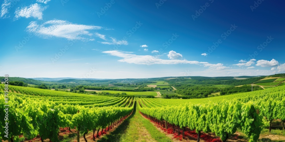 custom made wallpaper toronto digitalVineyard Landscape under a Blue Sky