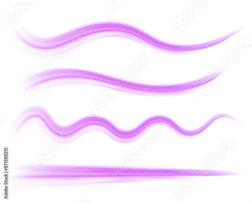 A colorful motion background of city light trails. Luminous green neon waves PNG. Colored shiny sparks of spiral wave. Curved bright speed line swirls.	