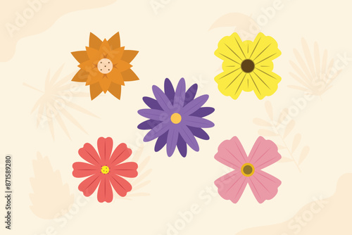 Beautiful flower concept. Colored flat vector illustration isolated.