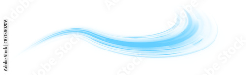 Blue wave curved lines for presentations, illustration of articles and publications on technological trends and innovations, covers of technological magazines. Light arc in blue colors.	