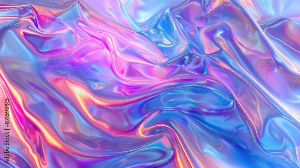 Obraz premium Vibrant Abstract Art in Iridescent and Holographic Colors