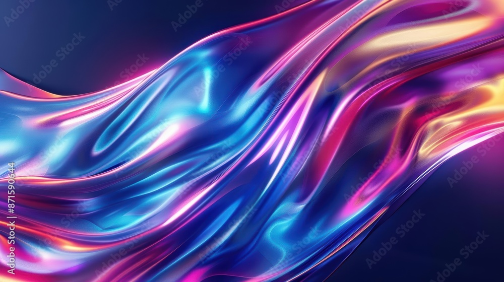 Vibrant Abstract Fluid Art with Neon Colors and Futuristic Shine Vibrant Abstract Fluid Art with Neon Colors and Futuristic Shine