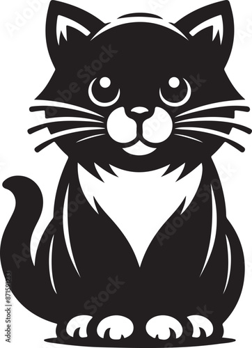 cat silhouette vector art illustration
