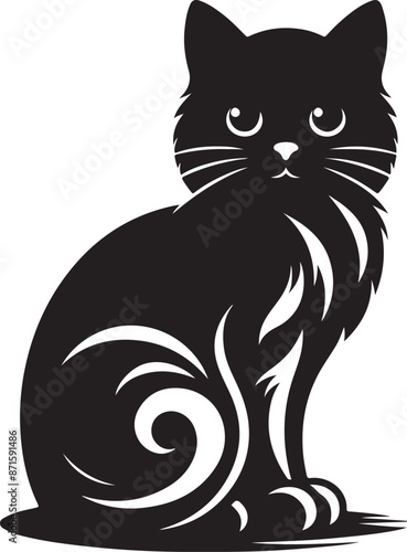 cat silhouette vector art illustration