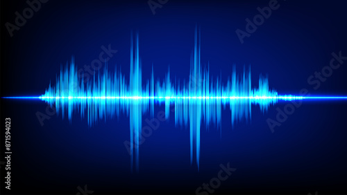 Abstract Sound Wave Blue Digital Frequency wavelength graphic design Vector Illustration