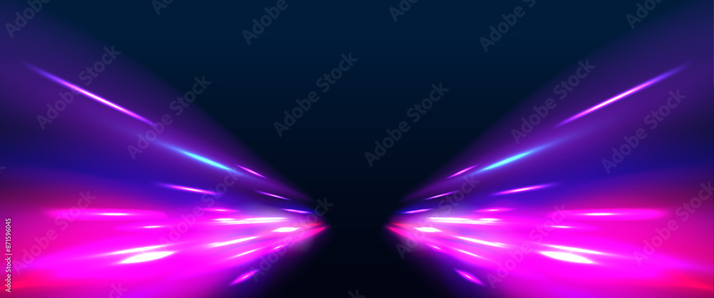 Panoramic high speed technology concept, light abstract background. Abstract neon background with shining wires. Panoramic high speed technology concept, light abstract background. Abstract neon background with shining wires.