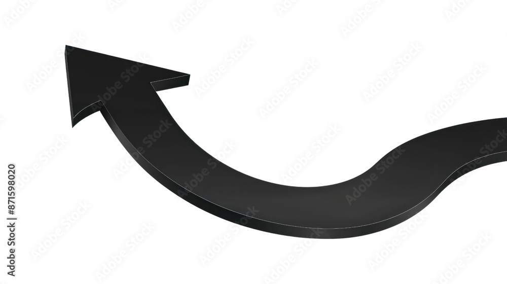 A black arrow curved upwards against a transparent background. PNG A black arrow curved upwards against a transparent background. PNG