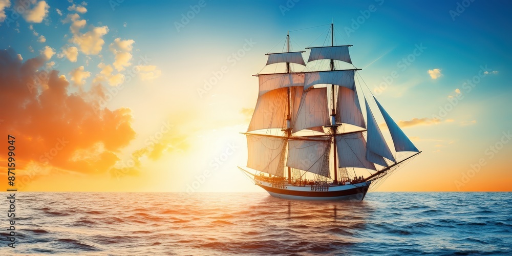 Obraz premium Sailboat at Sunset
