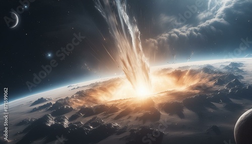 image of a meteor hitting the earth photo