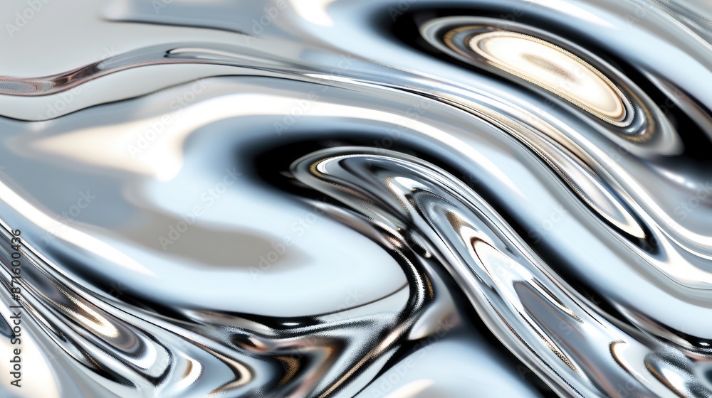 Silver metal fluid, glossy flowing chrome mirror water effect liquid abstract background Silver metal fluid, glossy flowing chrome mirror water effect liquid abstract background