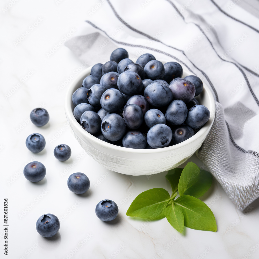 lifestyle photo on white background blueberries. lifestyle photo on white background blueberries.