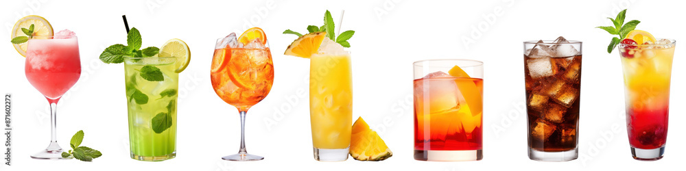 Cocktail drink png cut out element set Cocktail drink png cut out element set