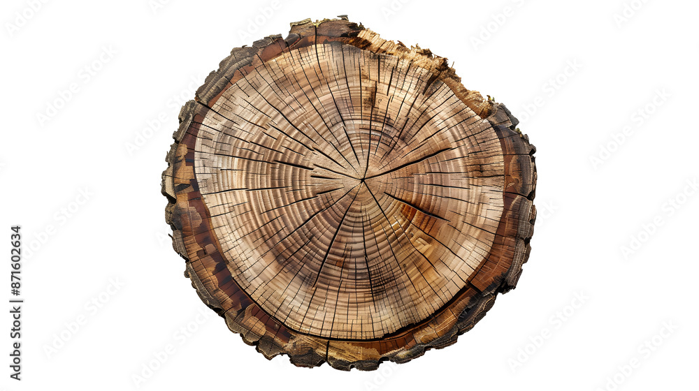 Fototapeta premium Wood grain, cross-cut trees, growth rings, circles