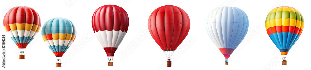 Obraz premium Hot air balloon aircraft png cut out element set