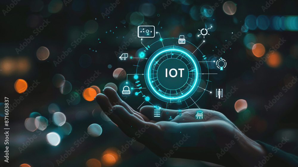Internet of things (IOT) concept. IOT Internet of things Digital transformation Modern Technology on virtual screen. Abstract futuristic digital technology. Wireless network connection technology. Internet of things (IOT) concept. IOT Internet of things Digital transformation Modern Technology on virtual screen. Abstract futuristic digital technology. Wireless network connection technology.