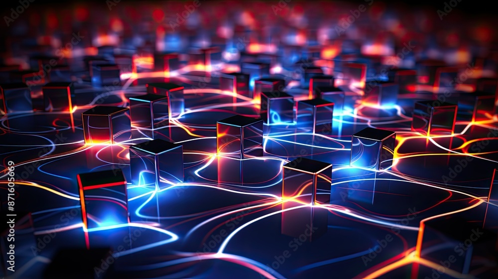 Glowing lines symbolizing AI innovation Glowing lines symbolizing AI innovation