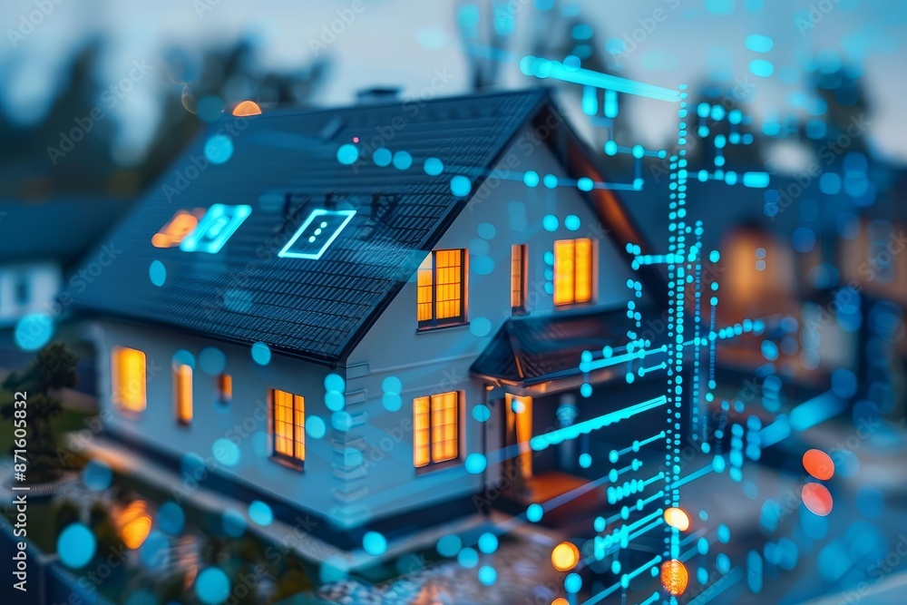 Home security, holographic surveillance system, futuristic tech, family safety Home security, holographic surveillance system, futuristic tech, family safety