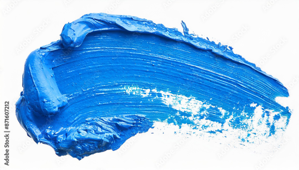 isolated stroke of blue oil paint on white background isolated stroke of blue oil paint on white background