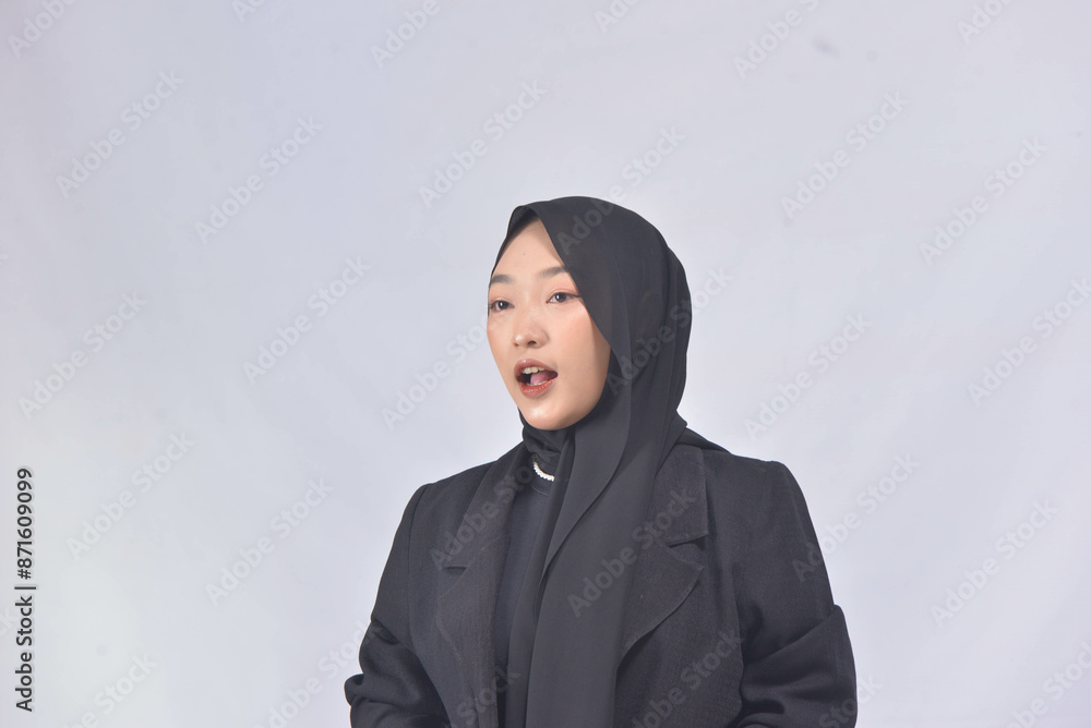 Asian Hijab Woman with Face Expressions and Gestures Asian Hijab Woman with Face Expressions and Gestures