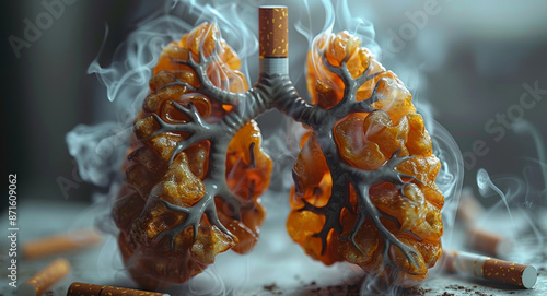 Cigarette smoker's lungs. photo