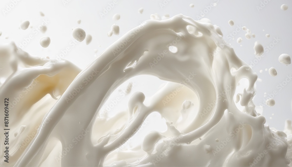 Splash of fresh milk or cream isolated on white background Splash of fresh milk or cream isolated on white background