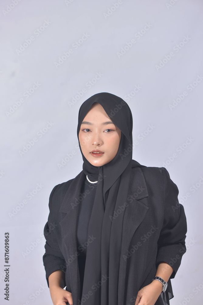Asian Hijab Woman with Face Expressions and Gestures Asian Hijab Woman with Face Expressions and Gestures