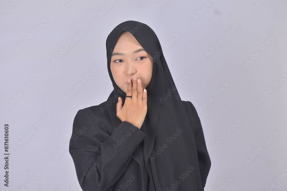 Asian Hijab Woman with Face Expressions and Gestures Asian Hijab Woman with Face Expressions and Gestures