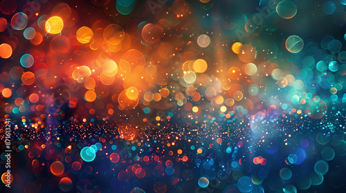 Background With Natural Bokeh And Bright Golden Lights, Holiday background with bokeh and sparkle, Vintage Magic background with colorful bokeh, Spring Summer Christmas New Year disco party
