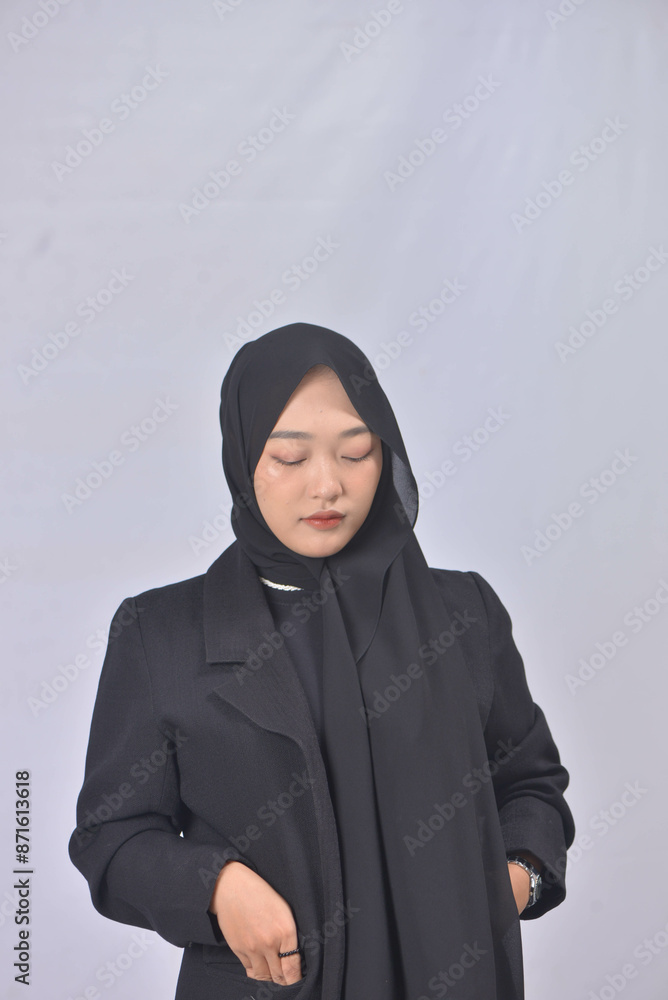 Asian Hijab Woman with Face Expressions and Gestures Asian Hijab Woman with Face Expressions and Gestures