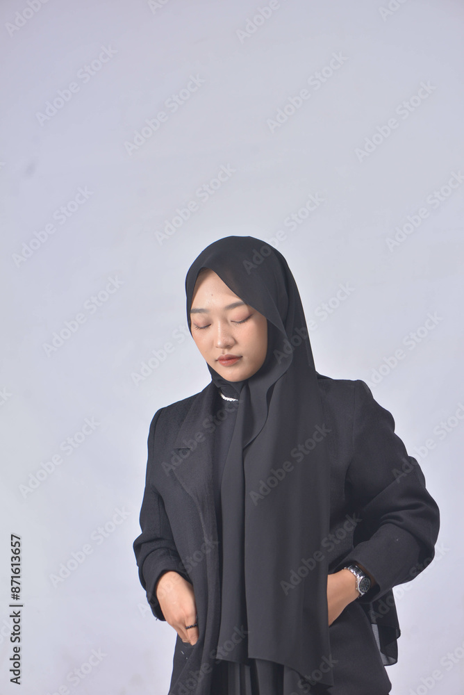Asian Hijab Woman with Face Expressions and Gestures Asian Hijab Woman with Face Expressions and Gestures