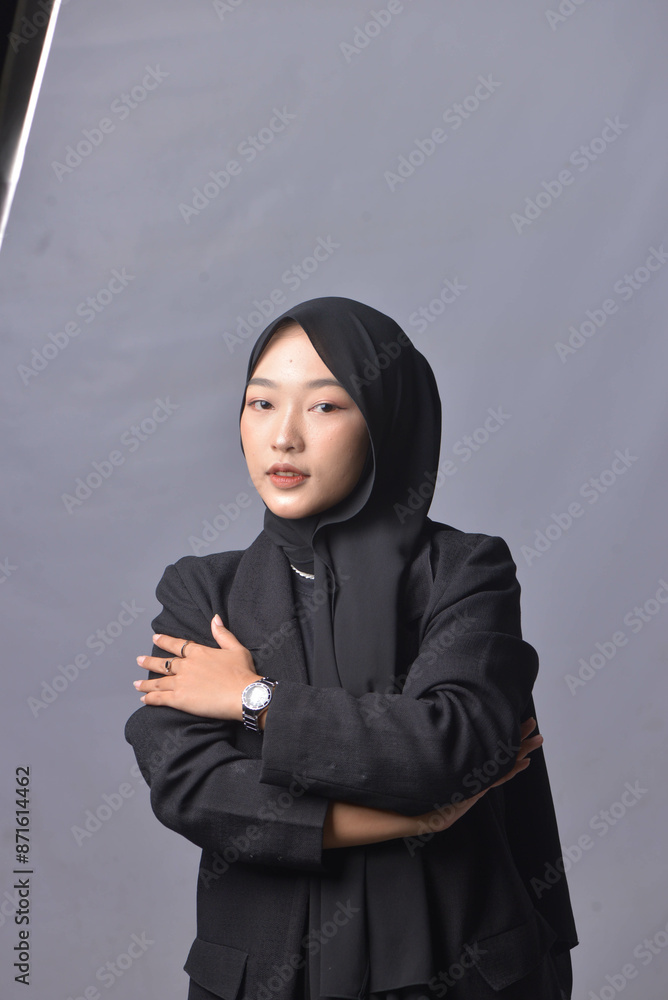 Asian Hijab Woman with Face Expressions and Gestures Asian Hijab Woman with Face Expressions and Gestures