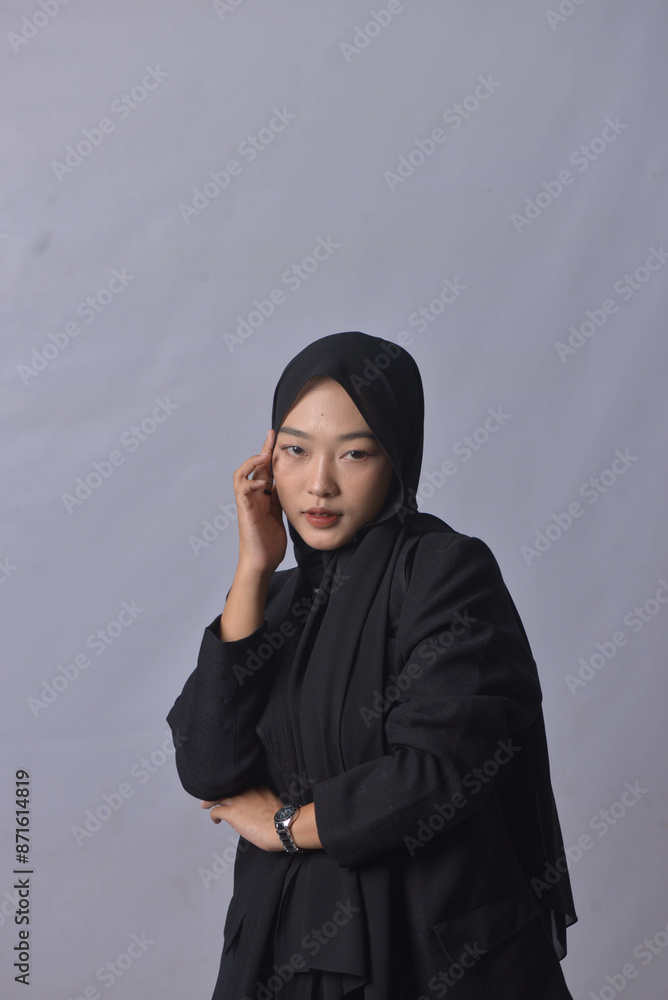 Asian Hijab Woman with Face Expressions and Gestures Asian Hijab Woman with Face Expressions and Gestures