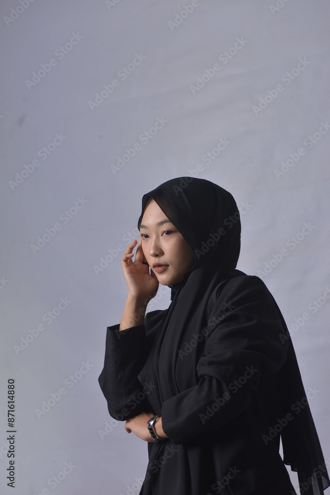 Asian Hijab Woman with Face Expressions and Gestures Asian Hijab Woman with Face Expressions and Gestures