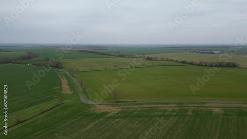 Aerial View of Cambridgeshire Highfield countryside Landscape, England UK photo