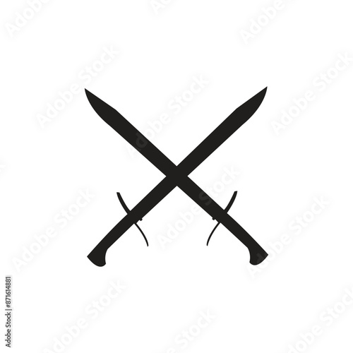 silhouette of a two crossed swords, illustration, eps vector