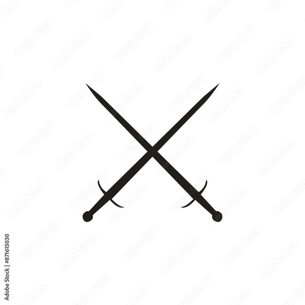 Crossed swords silhouette vector file Crossed swords silhouette vector file