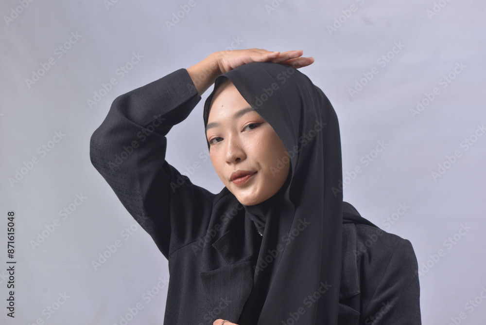 Asian Hijab Woman with Face Expressions and Gestures Asian Hijab Woman with Face Expressions and Gestures