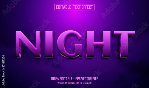 night editable text effect
